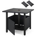 Outdoor Side Table with 1.89" Umbrella Hole Patio Umbrella Table Base Stand-Black