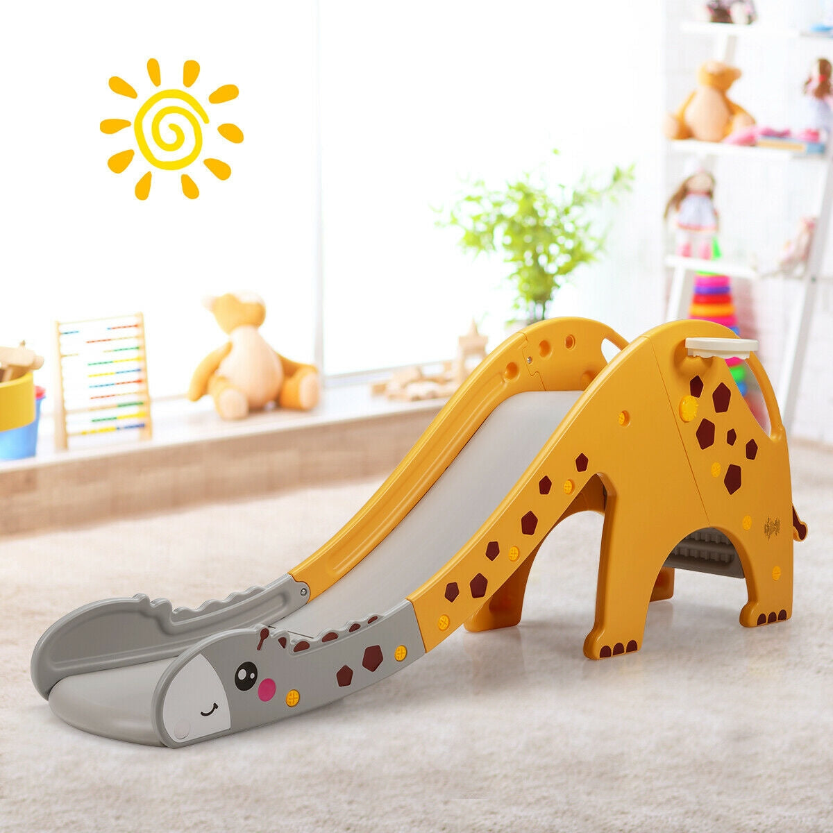 3-in-1 Kids Climber Slide Play Set with Basketball Hoop