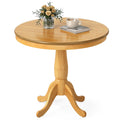 32 Inch Wooden Round Pub Pedestal Side Table