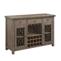 Raphaela - Server With Cup Holder & Wine Rack - Weathered Cherry