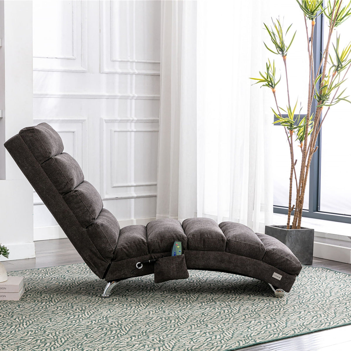 Massage Chaise Lounge Indoor With Remote Control, Ergonomic Electric Massage Lounger