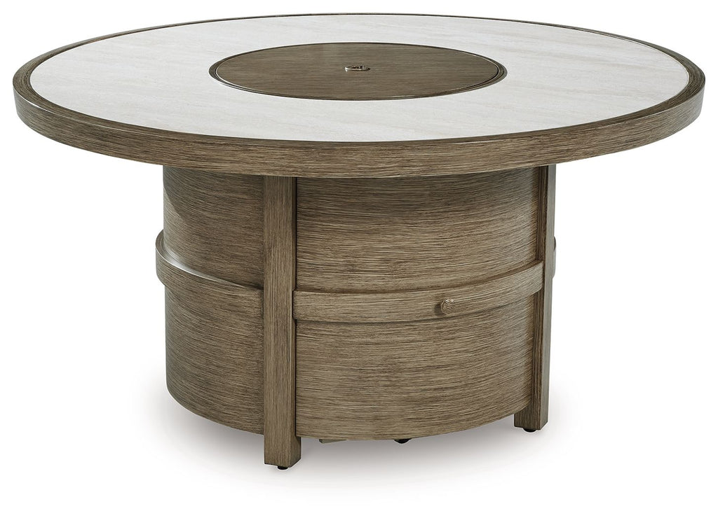 Rainier Ranch - Round Fire Pit Table - Beige