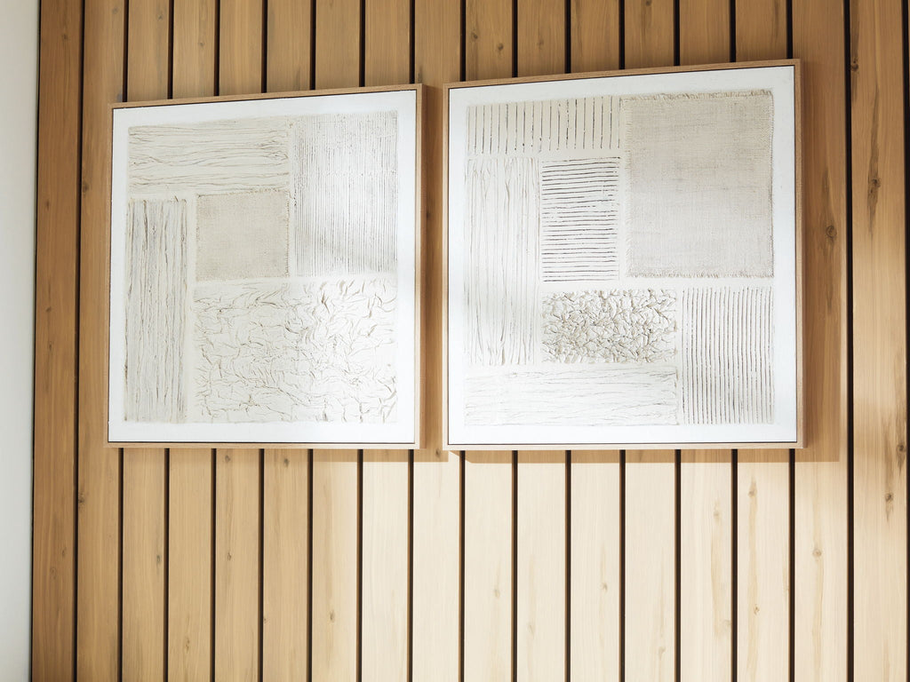 Andorfield - Wall Art Set (Set of 2) - Beige / Black / White