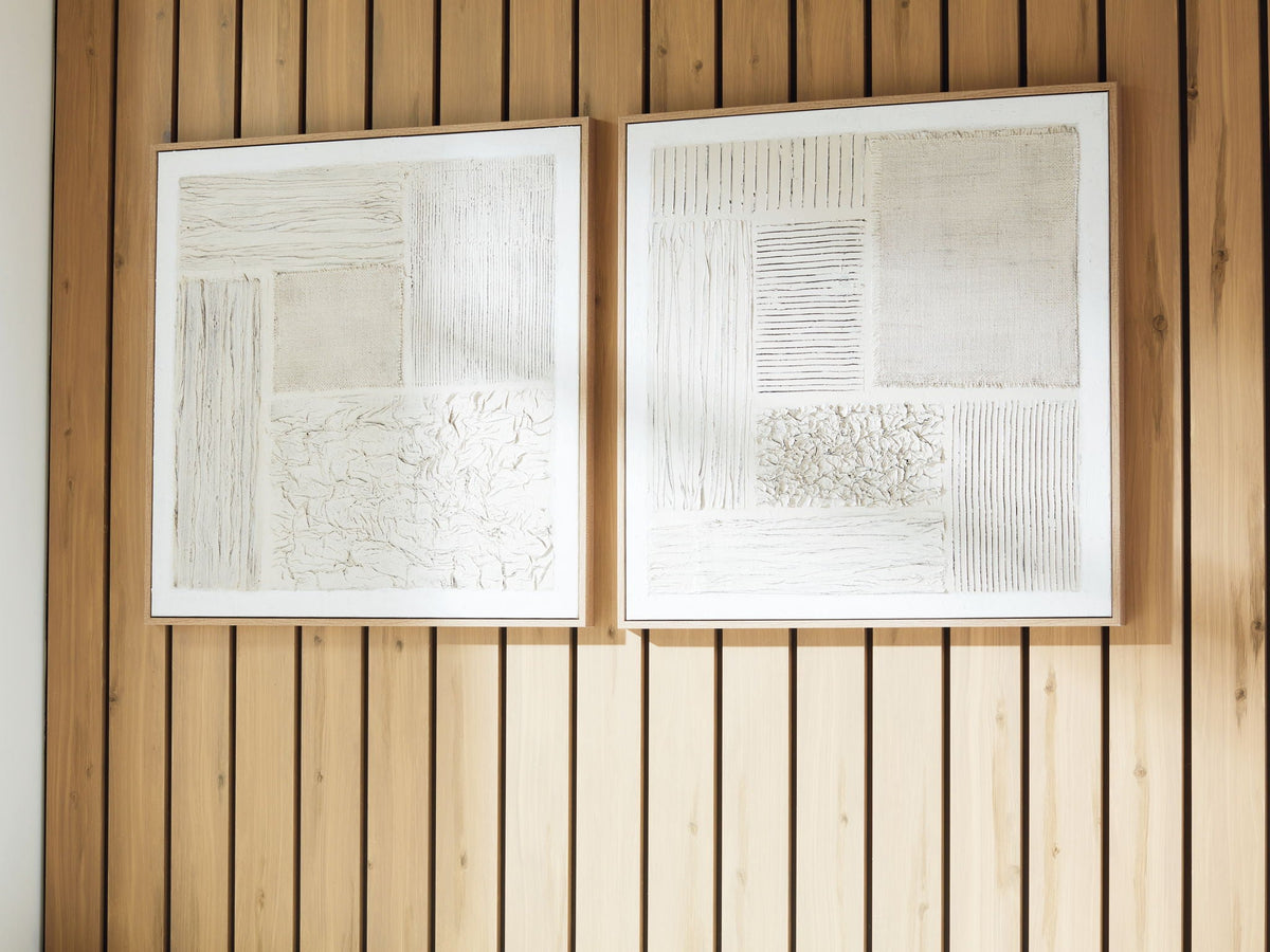 Andorfield - Wall Art Set (Set of 2) - Beige / Black / White