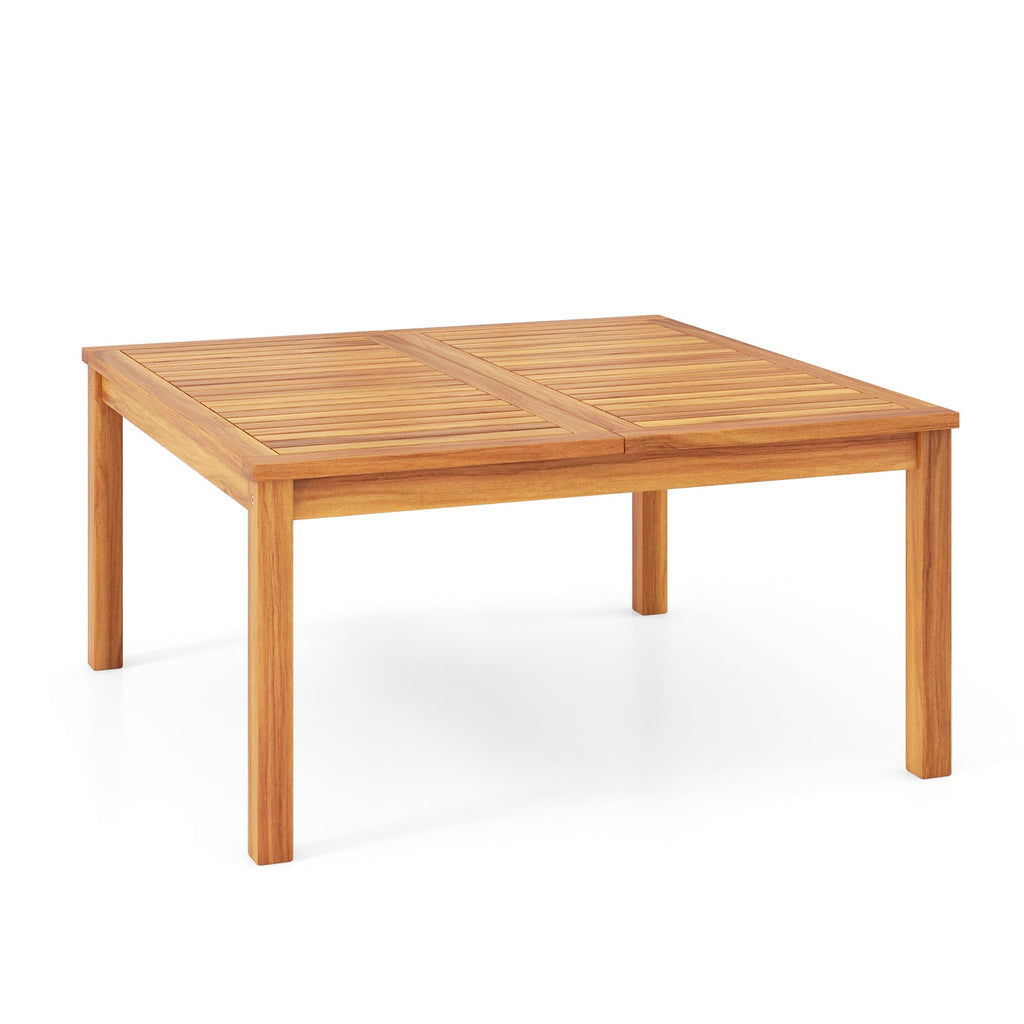 35.5 Inches Patio Solid Acacia Wood Coffee Table Side Table