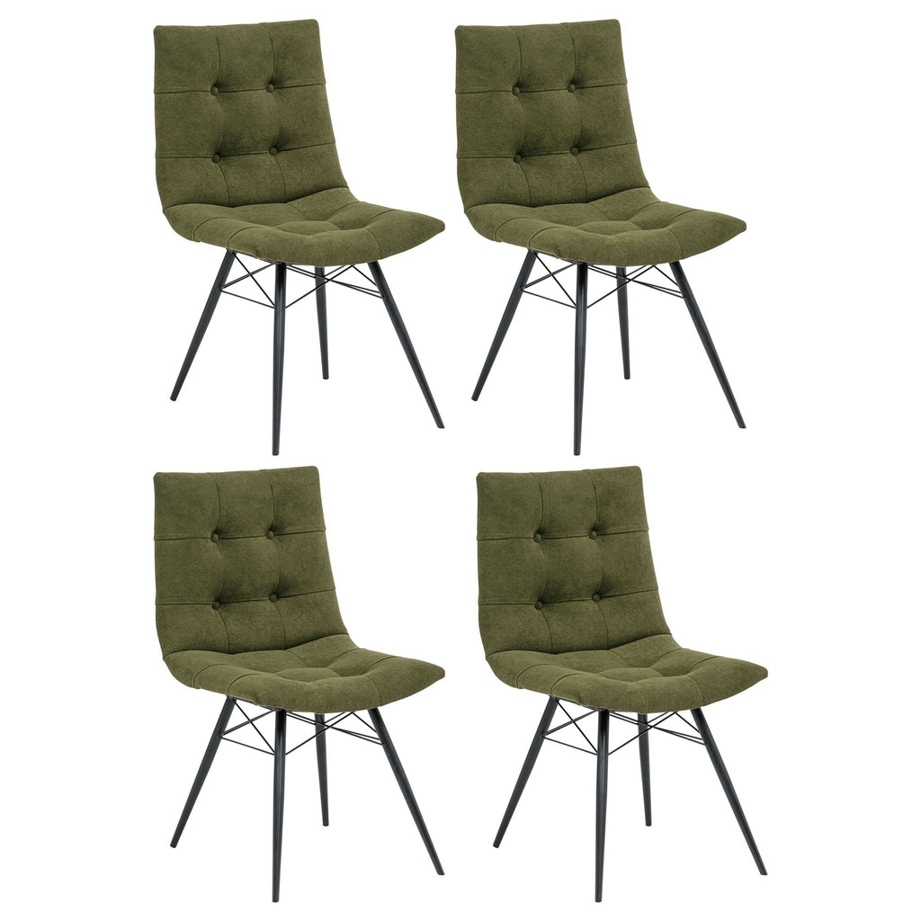 Aiken Fabric Upholstered Dining Side Chair Saddle Forest Green (Set of 4)