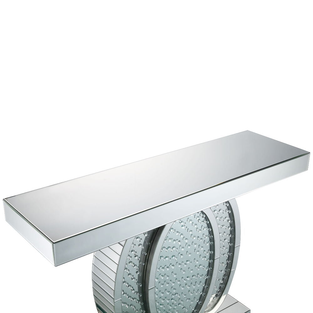 Nysa - 47"L Console Table - Mirrored & Faux Crystals