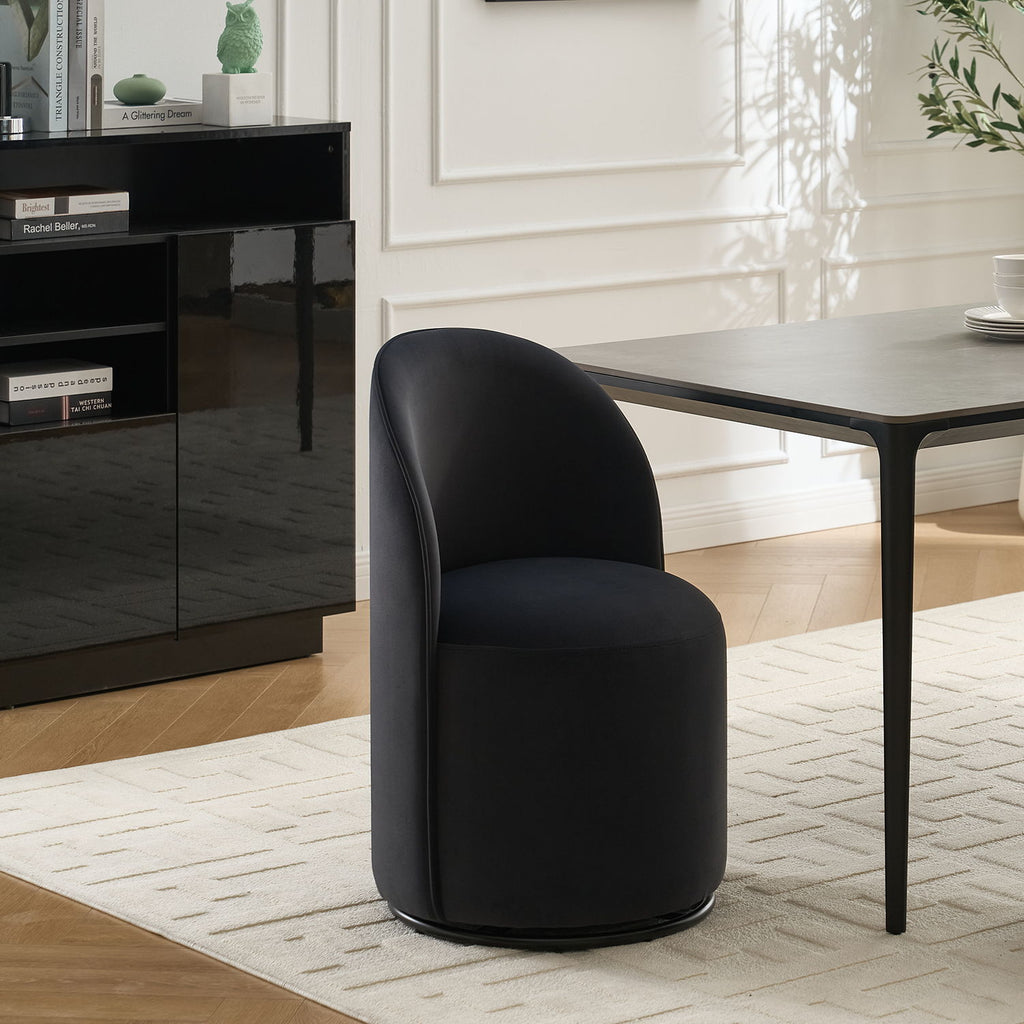 360 Degree Swivel Armless Dining Barrel Chair