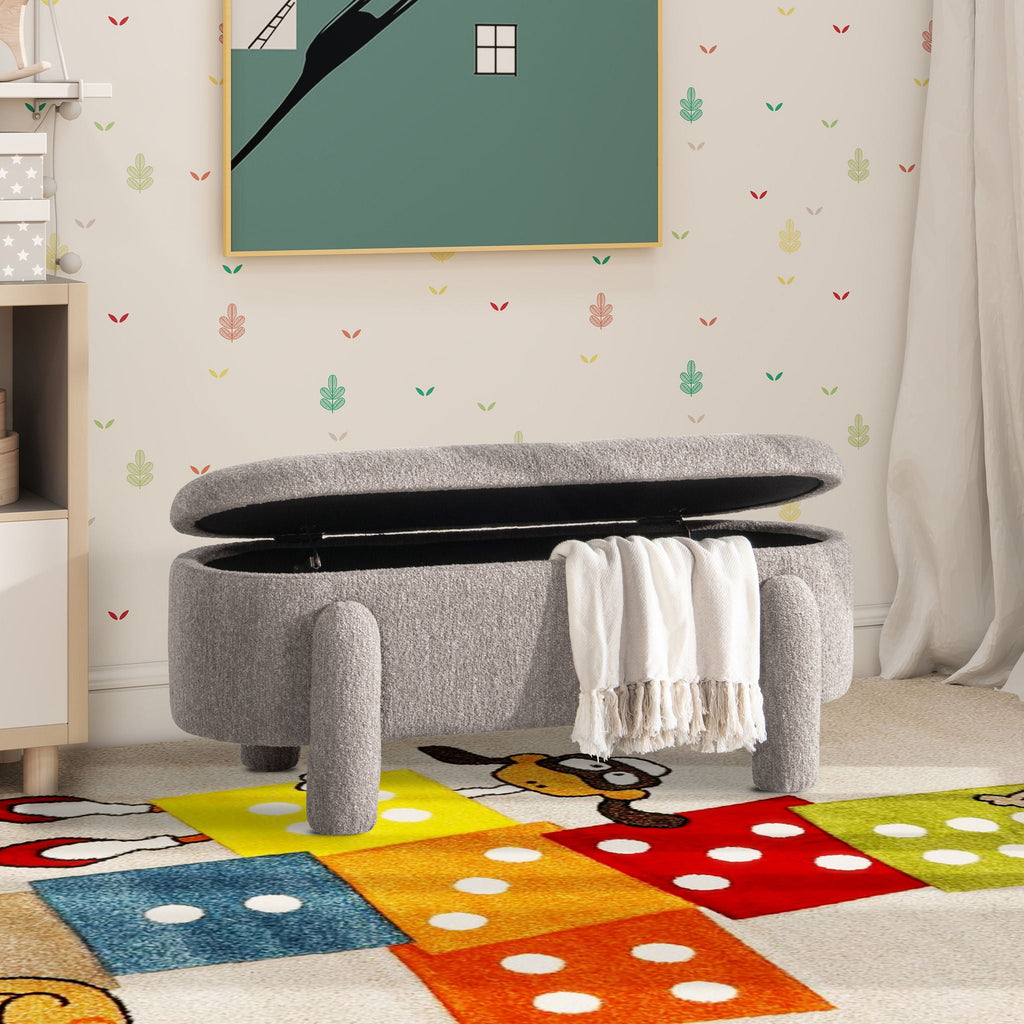 Hugo - Oval Fully Upholstered Storage Bench