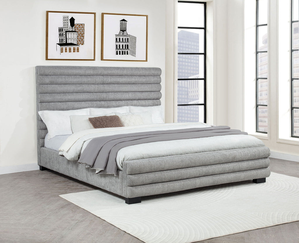Patricia 58-inch Boucle Upholstered California King Bed Grey