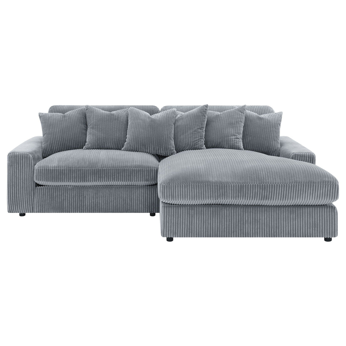 Blaine Upholstered Reversible Chaise Sectional Sofa Fog