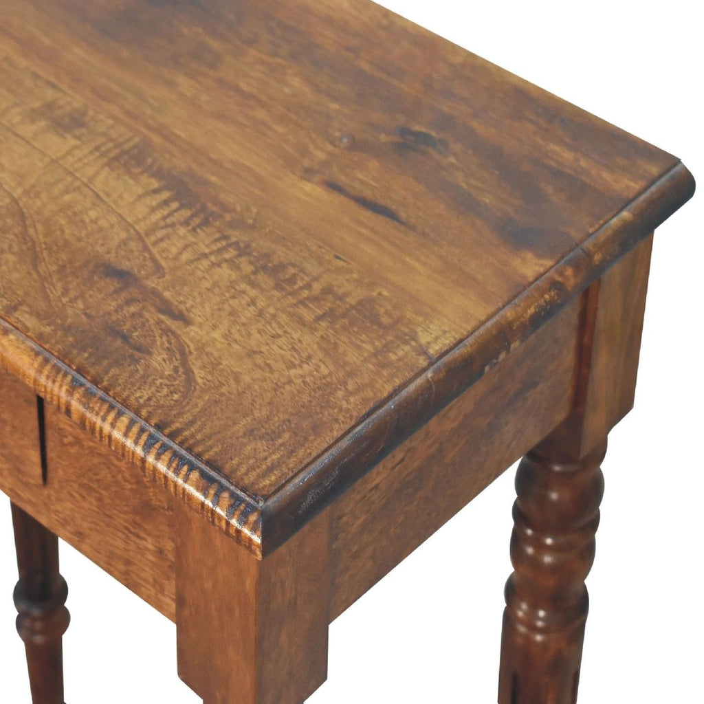Turned Leg Writing Desk - Chestnut
