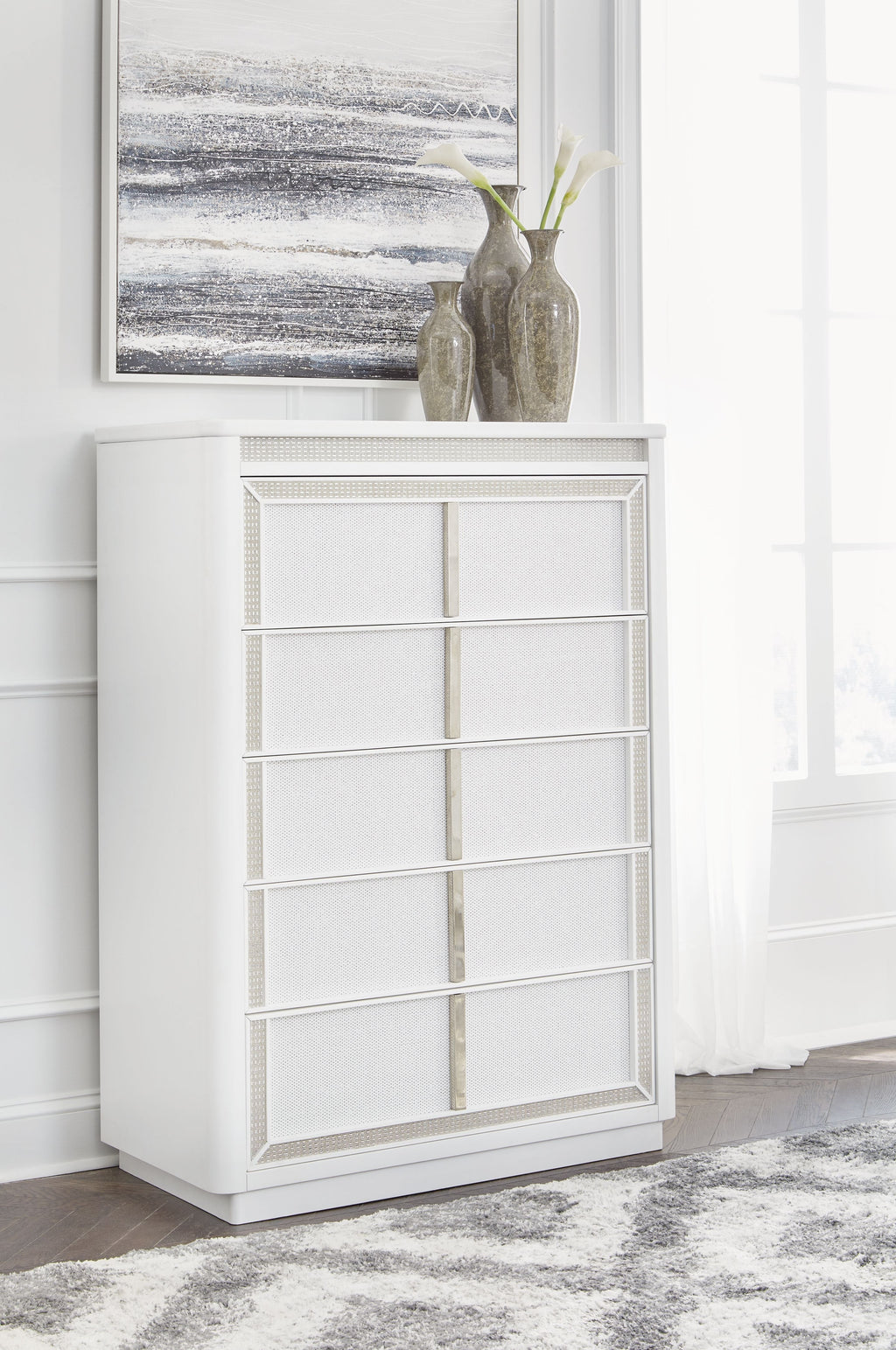 Chalanna - Five Drawer Chest - White