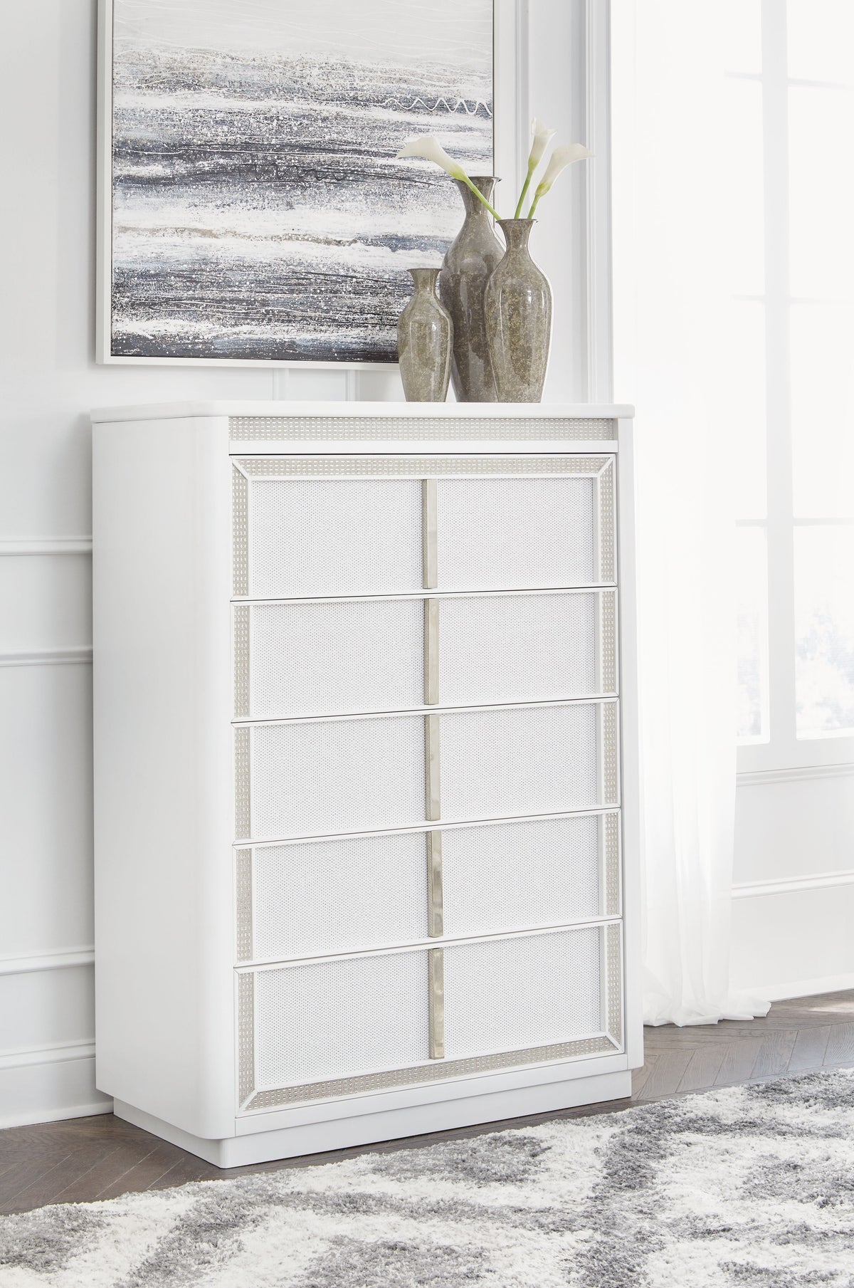 Chalanna - Five Drawer Chest - White