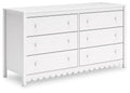 Hallityn - Six Drawer Dresser - White