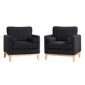 Wide Modern Performance Accent Chair With Natural Legs