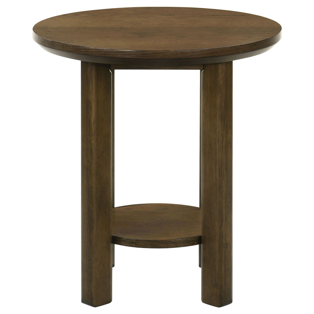 Ottowa 2-piece Round Wood Coffee Table Set Brown