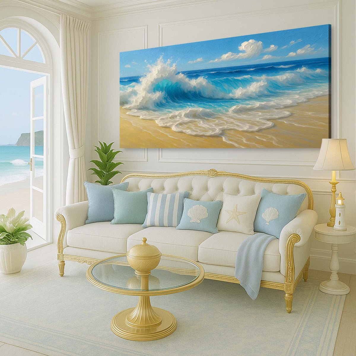 Serene Ocean Wave Coastal Wall Art V