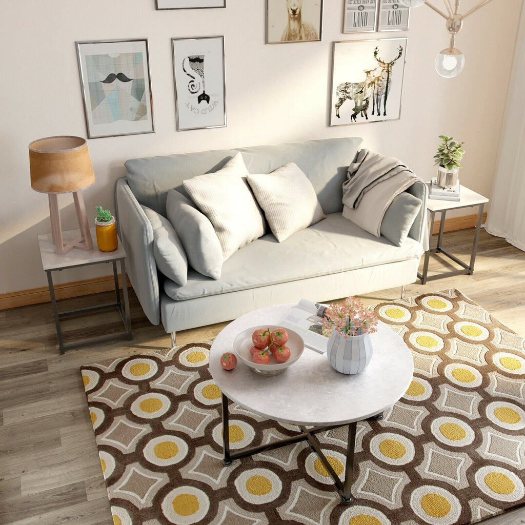 3-Piece Modern Faux Marble Coffee Table Set for Living Room