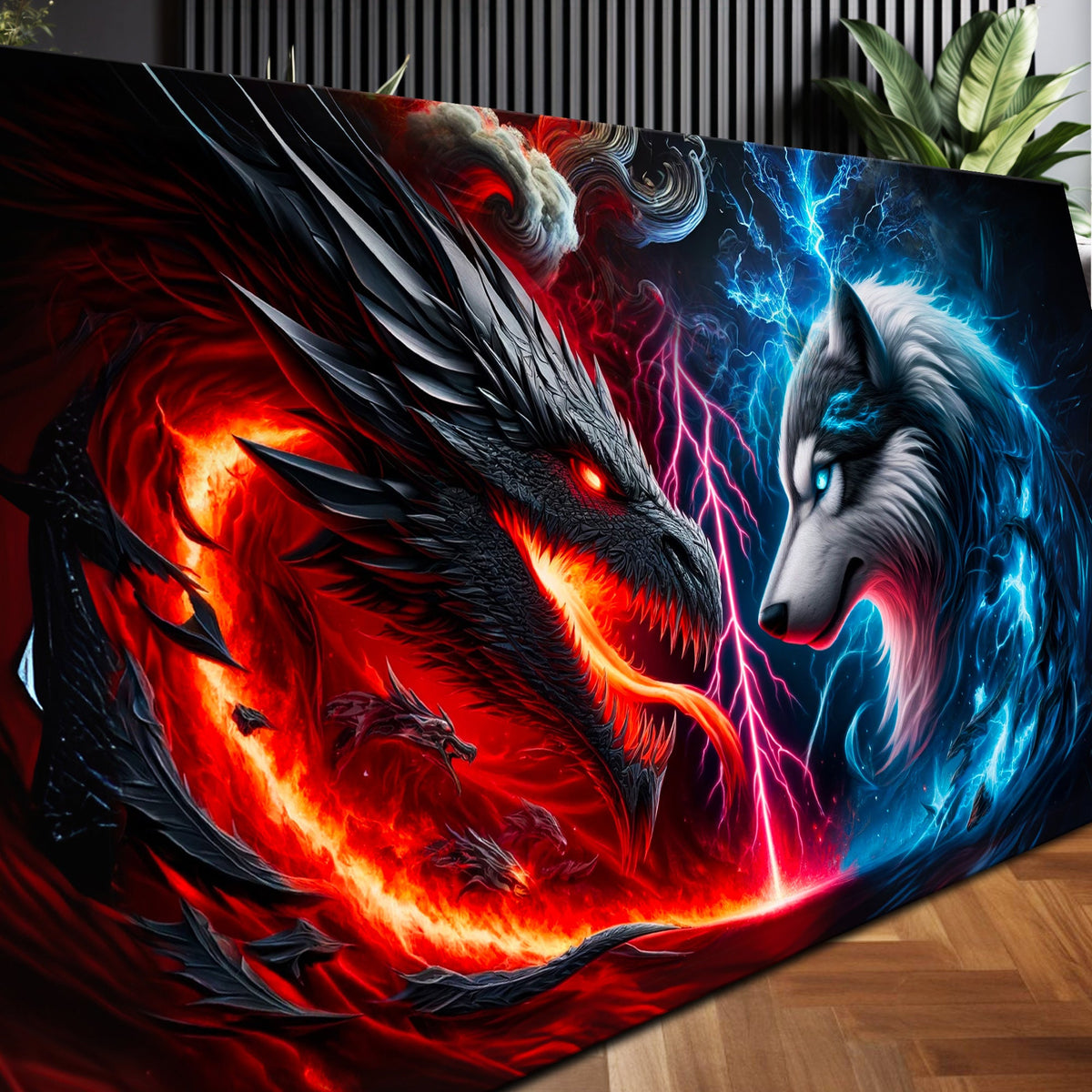 Dragon and Wolf Wall Art VI