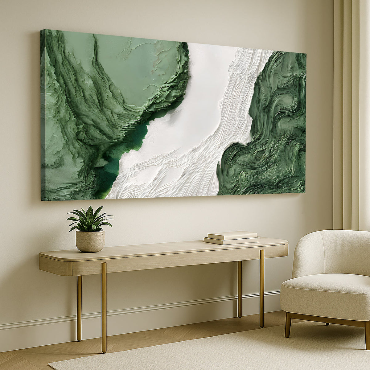 Green Rivers Abstract Wall Art V