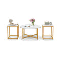 3-Piece Coffee Table Set Round Coffee Table and 2PCS Square End Tables