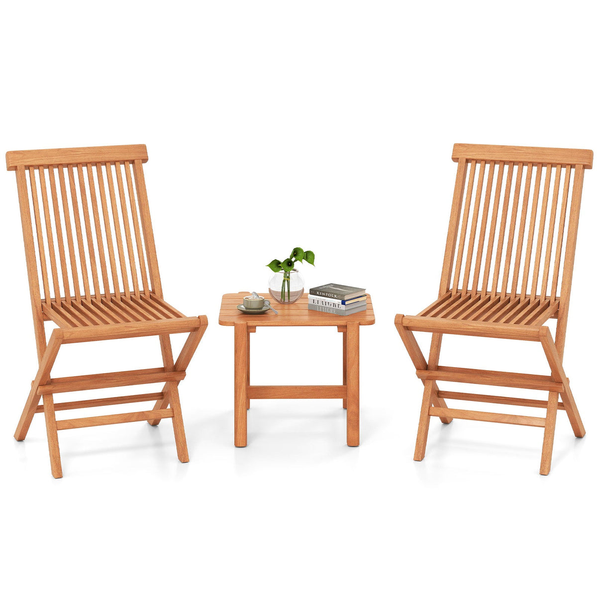 3 Pieces Folding Patio Bistro Set