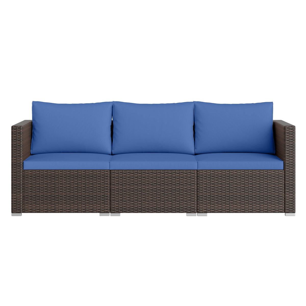 3 Pieces Patio Sectional Sofa Set with Soft Cushions