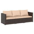 3 Pieces Patio Sectional Sofa Set with Soft Cushions