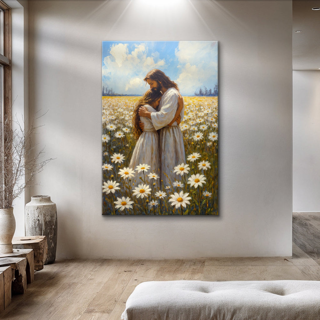 Jesus Hugging Woman Faith Wall Art II