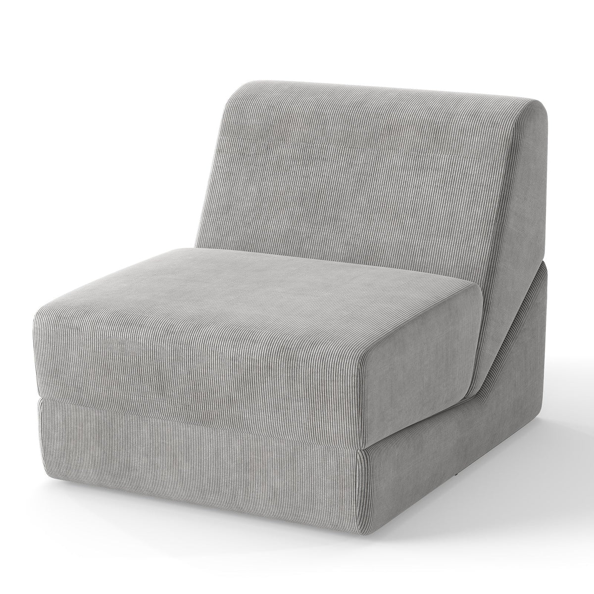 3-in-1 Folding Sofa Bed with Washable Zippered Cover-Gray