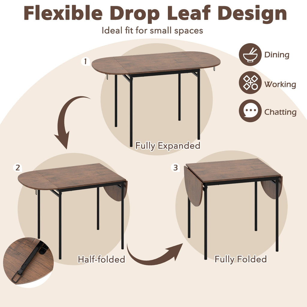 3 Pieces Dining Set with 2 Chairs and Modern Kitchen Table for Small Space-Brown