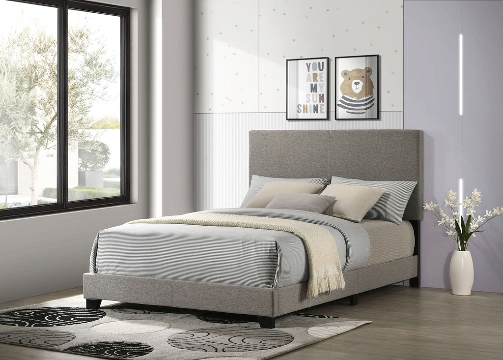 Dorian Fabric Upholstered Full Panel Bed Taupe