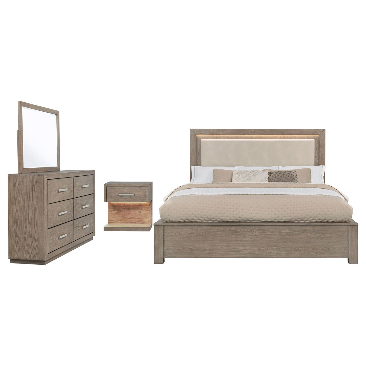 Kenora 4-piece Queen Bedroom Set Barley Brown