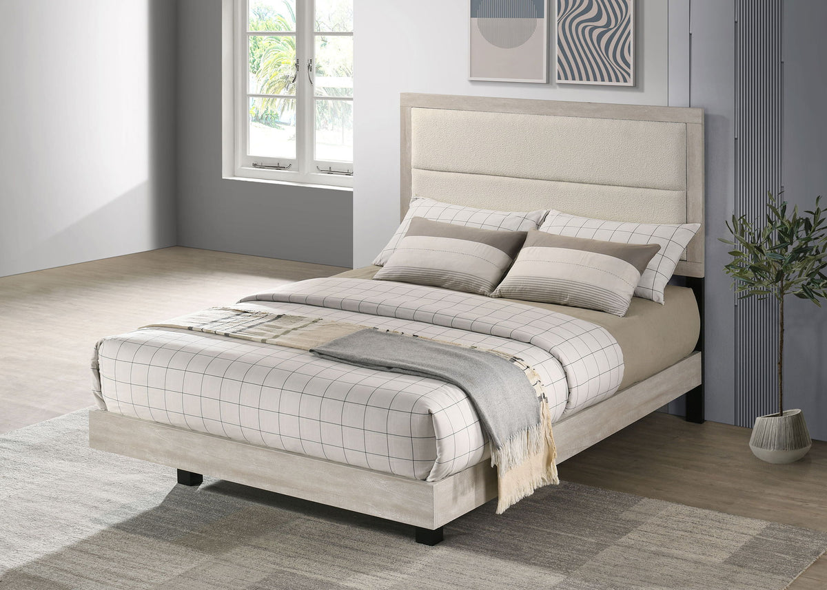 Trenton 54-inch Wood Full Panel Bed Rustic Cream
