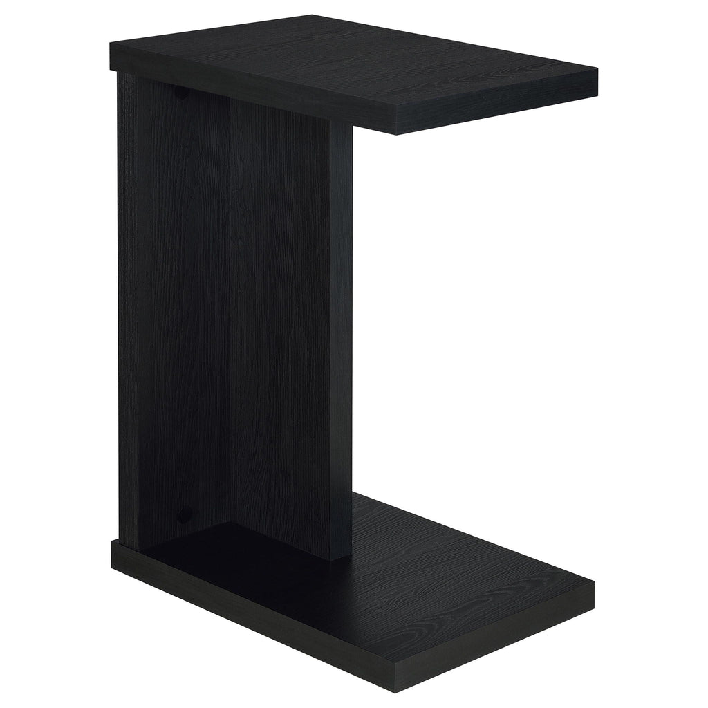 Clower Engineered Wood C-Shaped Sofa Side Table Black