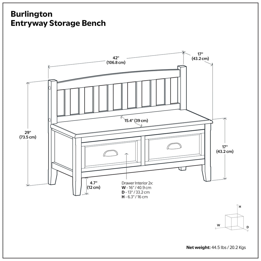 Burlington - Entryway Storage Bench With Drawers