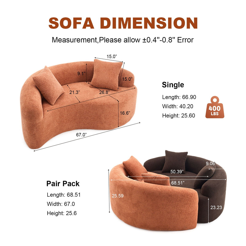 Tai Chi - Curved Dual Depth Loveseat
