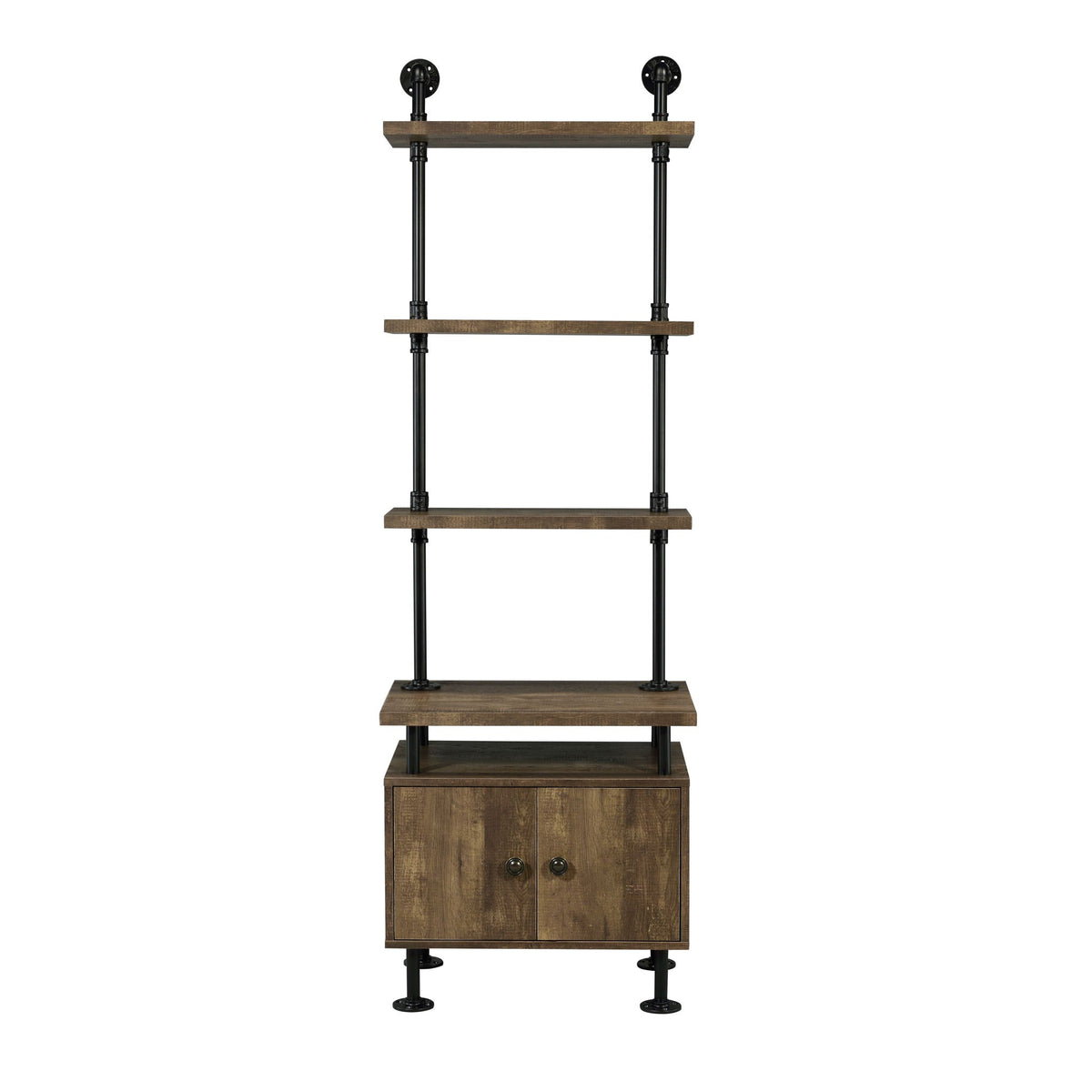 Ensata II - TV Stand Side Pier - Rustic Oak & Black