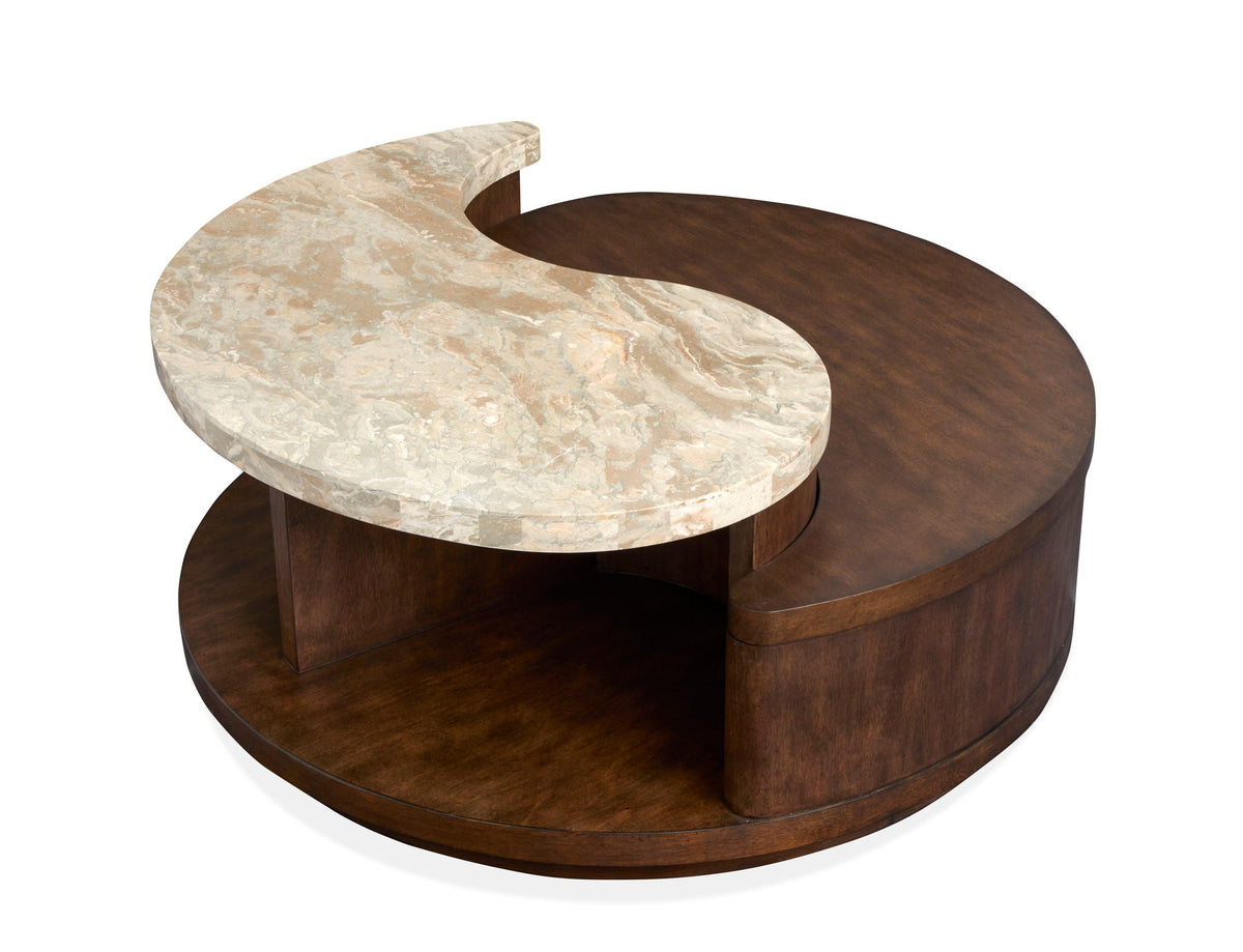 McPherson - Round Cocktail Table With Casters - Burnt Umber