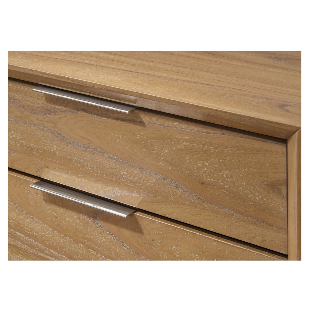 1 Piece 2 Drawer Nightstand - Natural Wood