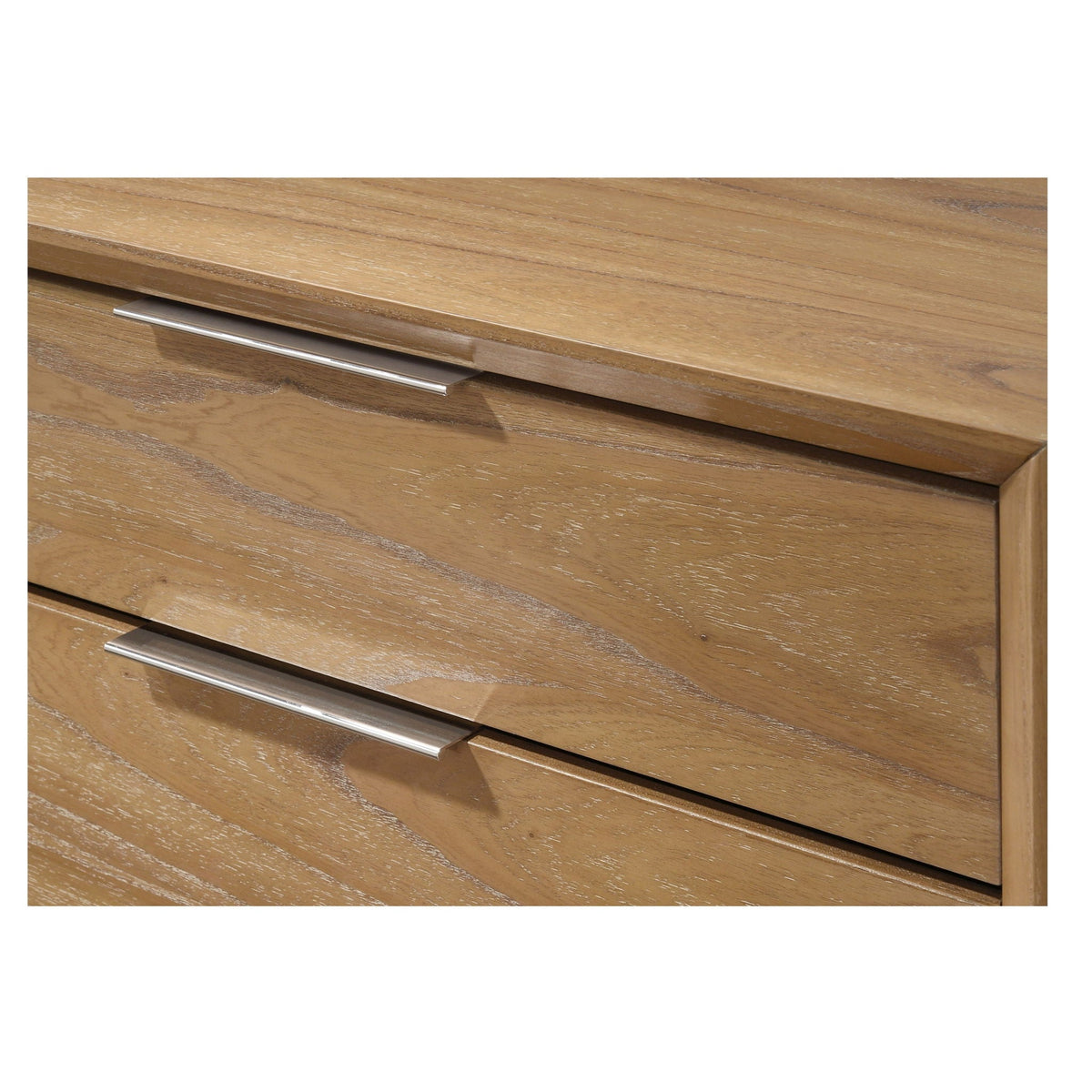 1 Piece 2 Drawer Nightstand - Natural Wood
