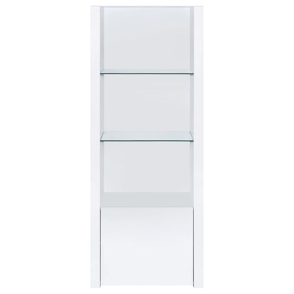 Jude 3-shelf Engineered Wood Media Tower High Gloss White