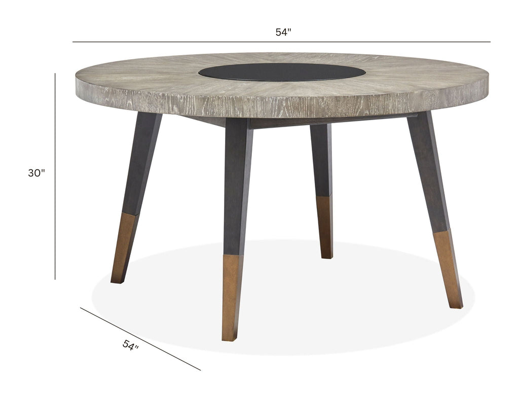 Ryker - Round Dining Table - Nocturn Black And Coventry Gray