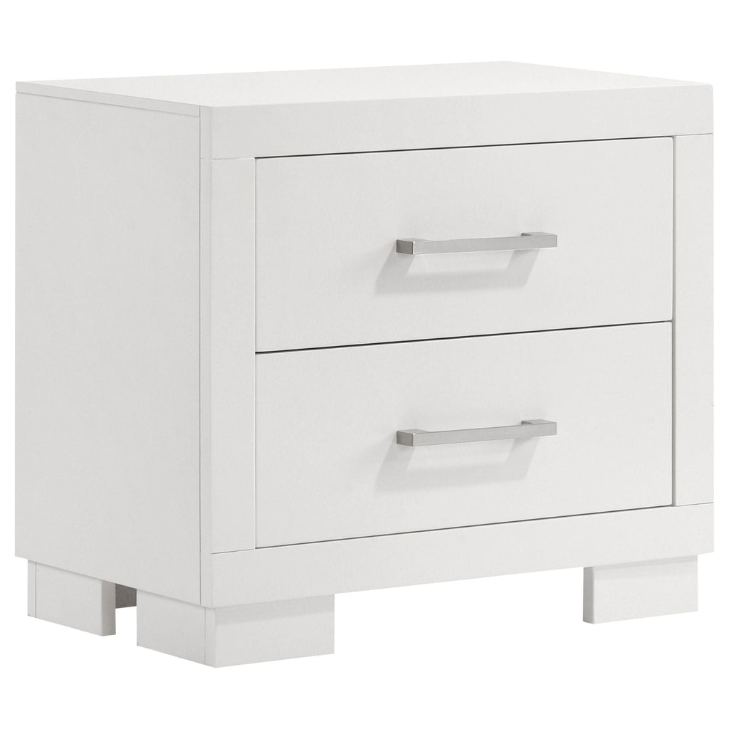 Jessica 2-drawer Nightstand Snow White