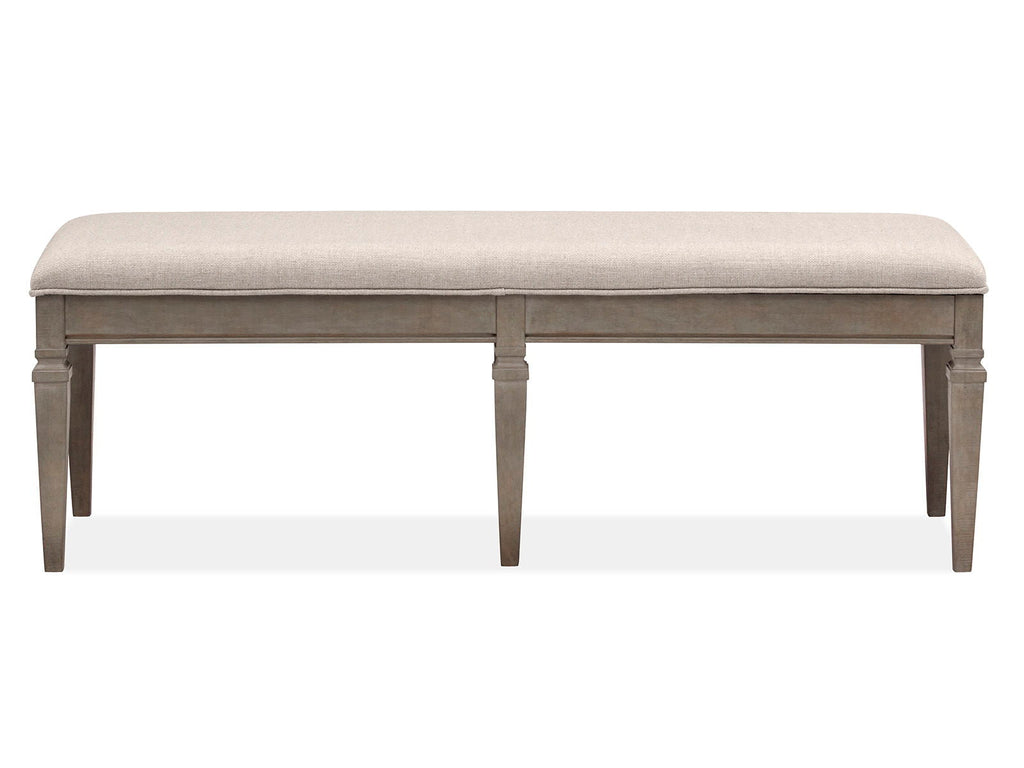 Lancaster - Bench With Upholstered Seat - Dovetail Gray