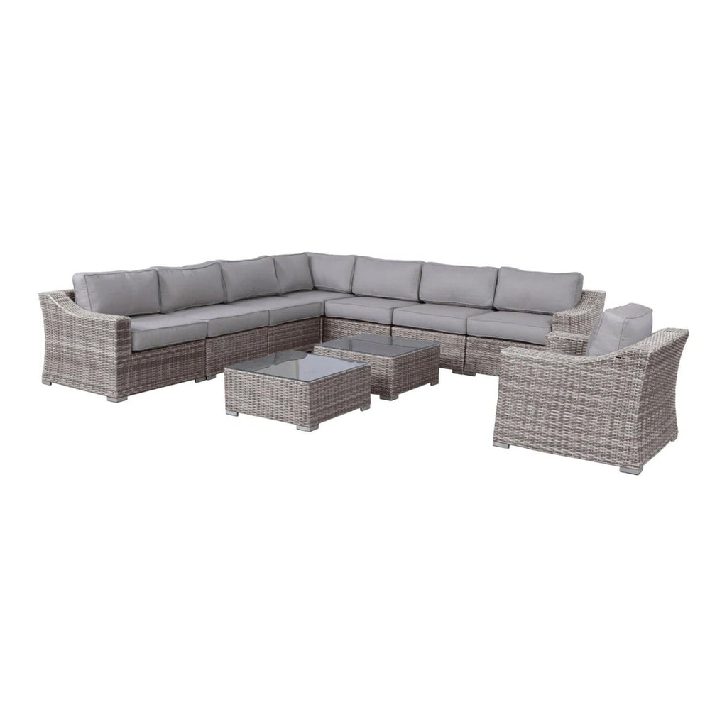 Outdoor Wicker Conversation Set With Cushions, All Weather