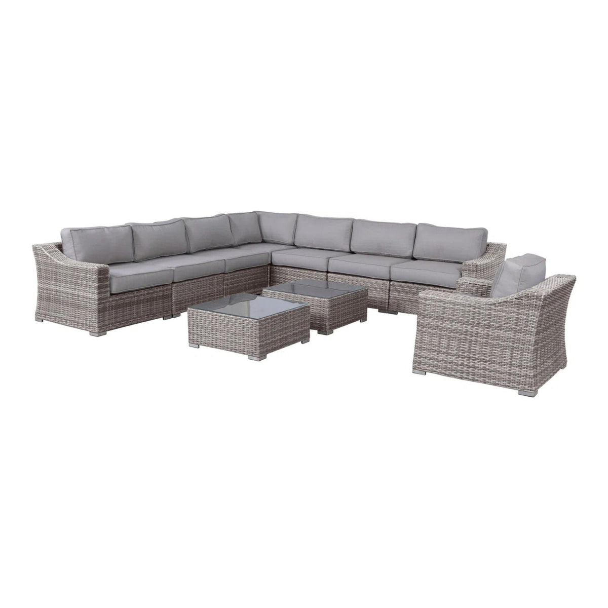 Outdoor Wicker Conversation Set With Cushions, All Weather