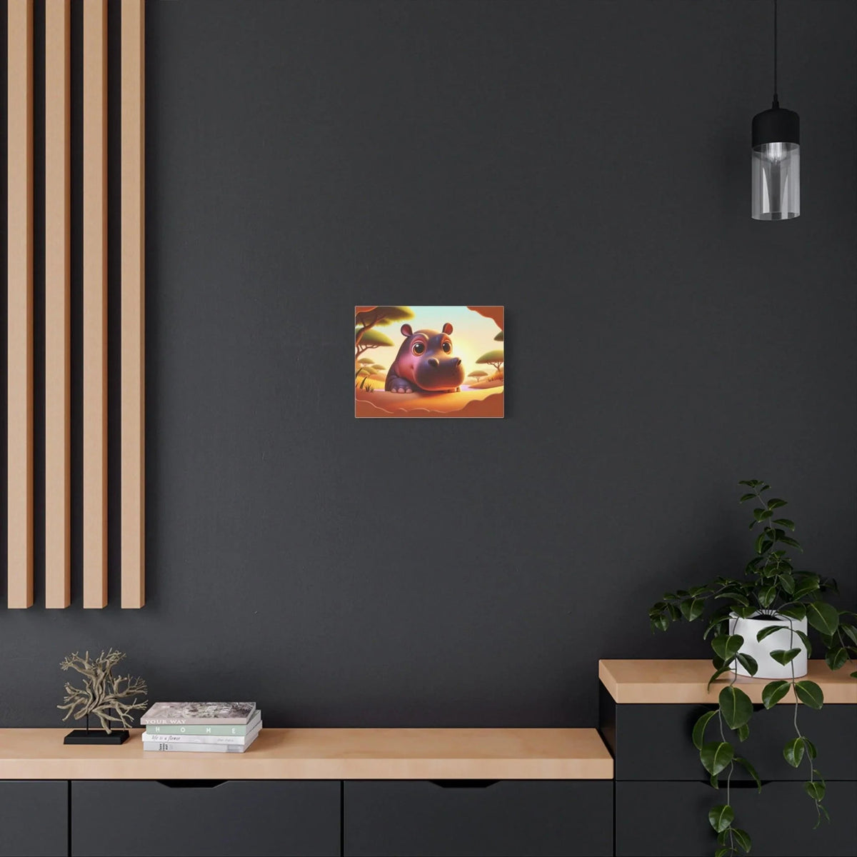 Canvas Hippo Print