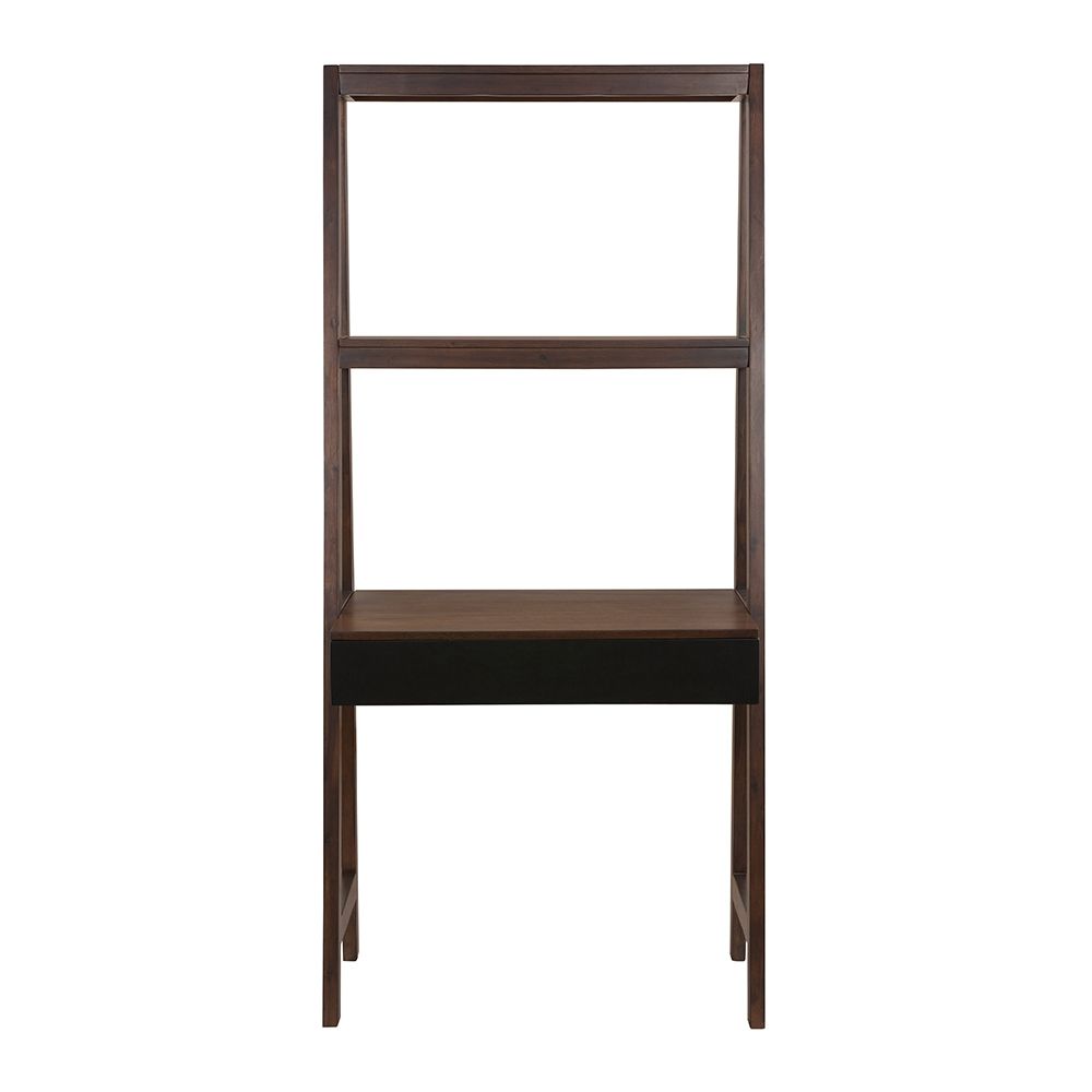 Ladder Desk, Ladder Style Display Shelf - Natural Wood / Brown